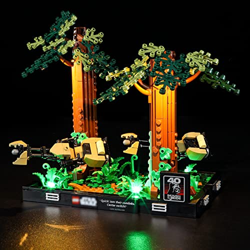 GEAMENT LED Licht-Set Kompatibel mit Lego Verfolgungsjagd auf Endor – Diorama (Endor Speeder Chase Diorama) - Beleuchtungsset für Star Wars 75353 (Modell-Set Nicht enthalten) von GEAMENT