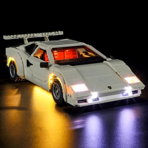 GEAMENT LED Licht-Set Kompatibel mit Lamborghini Countach 5000 Quattrovalvole - Beleuchtungsset für Icons 10337 (Modell-Set Nicht enthalten) von GEAMENT