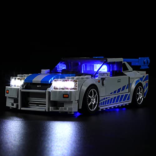 GEAMENT LED Licht-Set Kompatibel mit Lego 2 Fast 2 Furious – Nissan Skyline GT-R (R34) - Beleuchtungsset für Speed Champions 76917 (Modell-Set Nicht enthalten) von GEAMENT