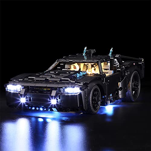 GEAMENT LED Licht-Set Kompatibel mit Batmobile Bausteinen - Beleuchtungsset für Technic 42127 Baumodell (Modell-Set Nicht enthalten) von GEAMENT