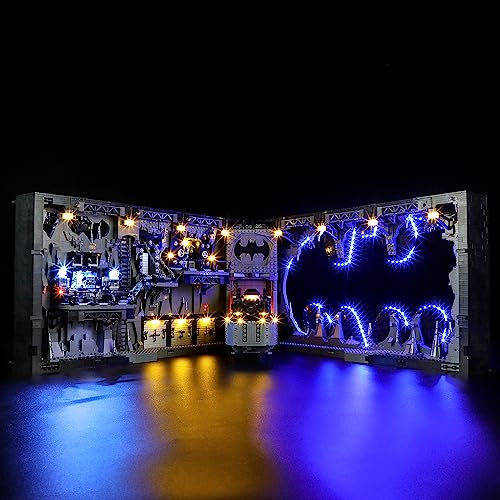 GEAMENT LED Licht-Set Kompatibel mit Bathöhle - Schaukasten (Batcave - Shadow Box) - Beleuchtungsset für 76252 (Modell-Set Nicht enthalten) von GEAMENT