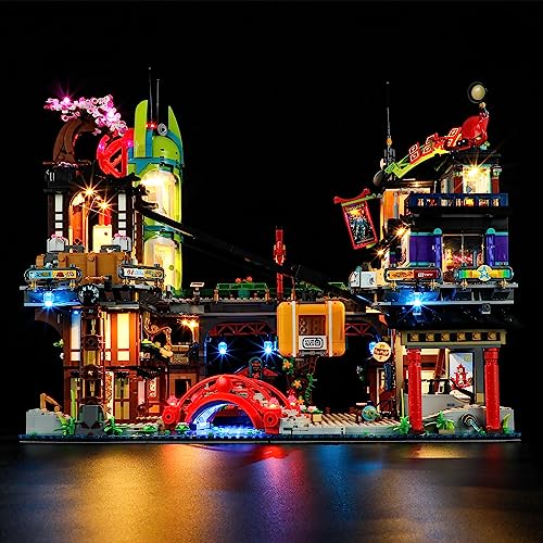 GEAMENT LED Licht-Set Kompatibel mit Lego Die Märkte von NINJAGO City (NINJAGO City Markets) - Beleuchtungsset für NINJAGO 71799 (Modell-Set Nicht enthalten) von GEAMENT