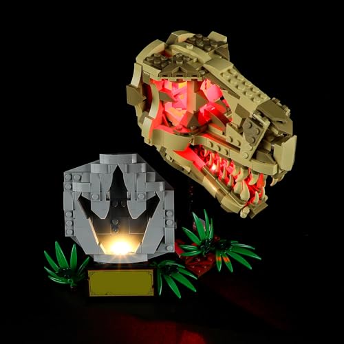 GEAMENT LED Licht-Set Kompatibel mit Dinosaurier-Fossilien: T.-rex-Kopf - Beleuchtungsset für Jurassic World 76964 (Modell-Set Nicht enthalten) von GEAMENT