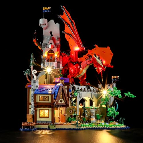 GEAMENT LED Licht-Set Kompatibel mit Lego Dungeons & Dragons: Die Sage vom Roten Drachen (Red Dragon's Tale) Ideas 21348 (Modell-Set Nicht enthalten) von GEAMENT