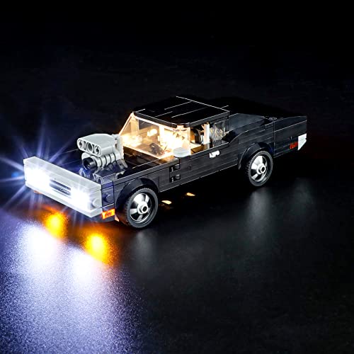 GEAMENT LED Licht-Set Kompatibel mit Lego Fast & Furious 1970 Dodge Charger R/T - Beleuchtungsset für Speed Champions 76912 (Modell-Set Nicht enthalten) von GEAMENT