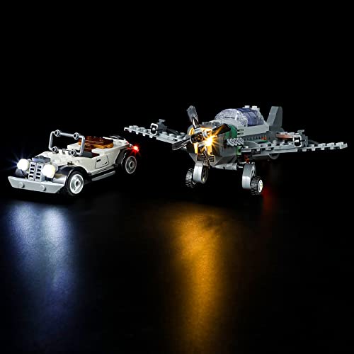 GEAMENT LED Licht-Set Kompatibel mit Lego Flucht vor dem Jagdflugzeug (Fighter Plane Chase) - Beleuchtungsset für Indiana Jones 77012 (Modell-Set Nicht enthalten) von GEAMENT