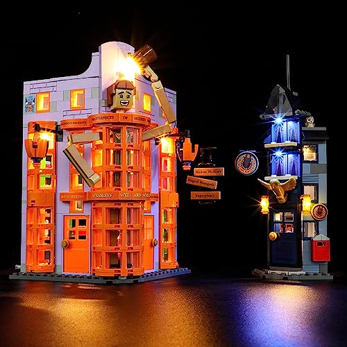 GEAMENT LED Licht-Set Kompatibel mit Harry Potter Winkelgasse: Weasleys Zauberhafte Zauberscherze (Weasleys' Wizard Wheezes) - Beleuchtungsset für 76422 (Modell-Set Nicht enthalten) von GEAMENT