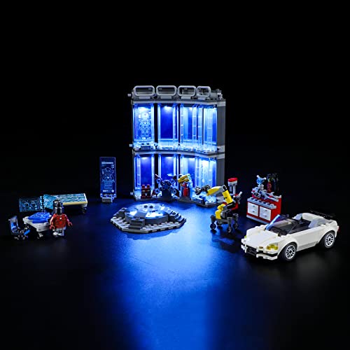 GEAMENT LED Licht-Set Kompatibel mit Lego Iron Mans Werkstatt (Armory) - Beleuchtungsset für 76216 Baumodell (Modell-Set Nicht enthalten) von GEAMENT