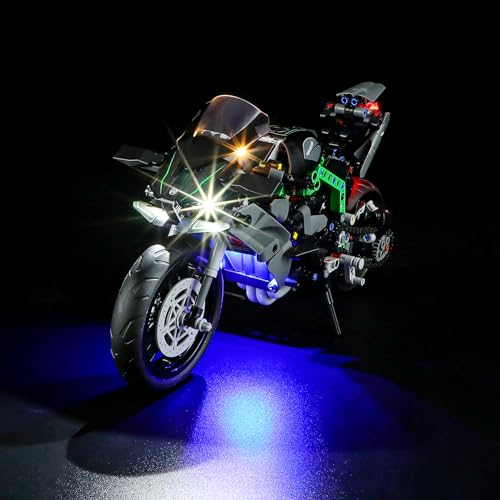 GEAMENT LED Licht-Set Kompatibel mit Kawasaki Ninja H2R Motorrad (Motorcycle) - Beleuchtungsset für Technic 42170 (Modell-Set Nicht enthalten) von GEAMENT