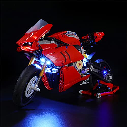 GEAMENT LED Licht-Set Kompatibel mit Technic Ducati Panigale V4 R Motorrad - Beleuchtungsset für Technic 42107 Baumodell (Modell-Set Nicht enthalten) von GEAMENT