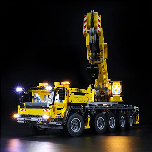 GEAMENT LED Licht-Set Kompatibel mit Lego Technic Mobiler Schwerlastkran (Mobile Crane MK II) - Beleuchtungsset für Technic 42009 (Modell-Set Nicht enthalten) von GEAMENT