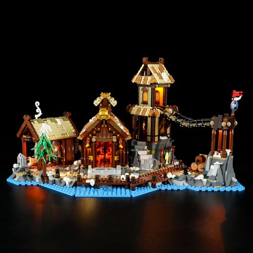 GEAMENT LED Licht-Set Kompatibel mit Lego Wikingerdorf (Viking Village) - Beleuchtungsset für Ideas 21343 (Modell-Set Nicht enthalten) von GEAMENT