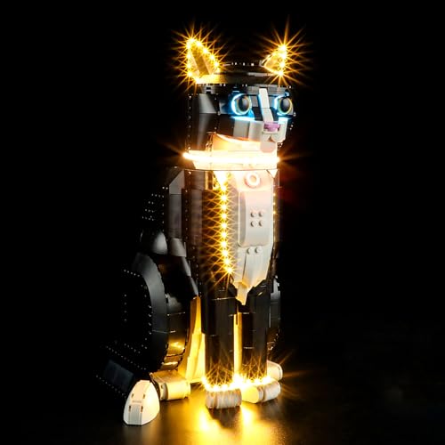 GEAMENT LED Licht-Set Kompatibel mit Lego Schwarz-weiße Katze - Beleuchtungsset für Ideas 21349 Tuxedo Cat (Modell-Set Nicht enthalten) von GEAMENT