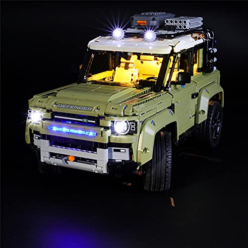 GEAMENT LED-Licht-Set für Technic Land Rover Defender – Kompatibel mit Lego 42110 Baustein-Modell (Modell-Set Nicht enthalten) von GEAMENT