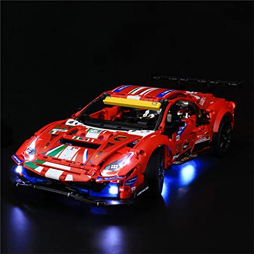 GEAMENT Licht-Set Kompatibel mit Lego Ferrari 488 GTE AF Corse #51" Supersports Car - Beleuchtungsset für Technic 42125 (Modell-Set Nicht enthalten) von GEAMENT