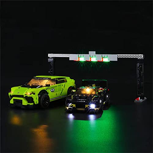 GEAMENT Licht-Set Kompatibel mit Lego Lamborghini Urus ST-X & Huracán Super Trofeo EVO - Beleuchtungsset für Speed Champions 76899 (Modell-Set Nicht enthalten) von GEAMENT