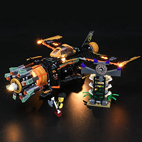 GEAMENT Licht-Set Kompatibel mit Lego NINJAGO Coles Felsenbrecher Flugzeugspielzeug (Boulder Blaster) - Beleuchtungsset für NINJAGO 71736 (Modell-Set Nicht enthalten) von GEAMENT