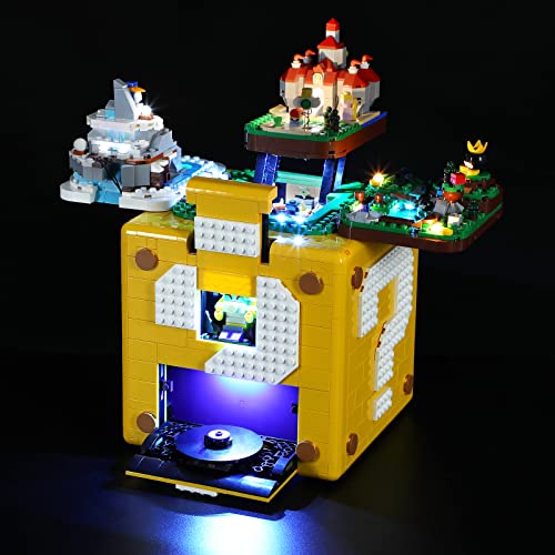 GEAMENT Licht-Set Kompatibel mit Lego Super Mario Fragezeichen-Block aus Super Mario 64 (Question Mark Block) - Beleuchtungsset für 71395 (Modell-Set Nicht enthalten) von GEAMENT