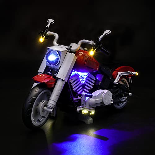 GEAMENT Verbesserte Version LED-Licht-Set für Creator Expert Harley Davidson Fat Boy Kompatibel mit 10269 Modell (Modell-Set Nicht enthalten) von GEAMENT