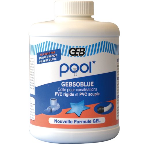 GEB Gebsoblue 1 Liter PVC-Kleber speziell für Pool, Whirlpool, Bewässerung, zur Verbindung von Rohrleitungen und PVC-Verbindungen von GEB