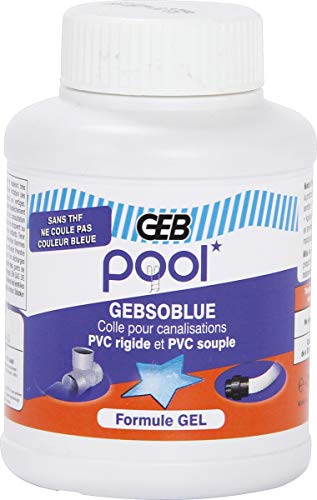 GEB Gebsoblue 500 ml PVC-Kleber speziell für Pool, Whirlpool, Bewässerung, zur Verbindung von Rohrleitungen und PVC-Verbindungen von GEB