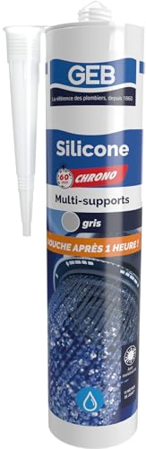 GEB Silikon-Dichtstoff 60 Chrono Multi-Medium, schnelltrocknend, wasserversetzt in 1 Stunde, grau, 280 ml von GEB