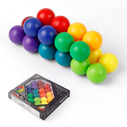 GEBAUM Knobelspiele, EIN All-in-One-Anti-Stress-Spielzeug aus 20 Kugeln, Können die Form Nach Belieben ändern, Praktische Fähigkeiten Trainieren und das Denken öffnen, Geeignet zum Stressabbau von GEBAUM