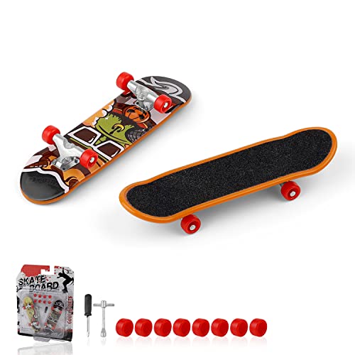 GEBAUM Mini-Skateboard, 2-teilig, Fingerboard-Motiv, zufällige Auswahl, kreatives Geschenk und Gedenkgeschenke für Planchisten, Anfänger von GEBAUM