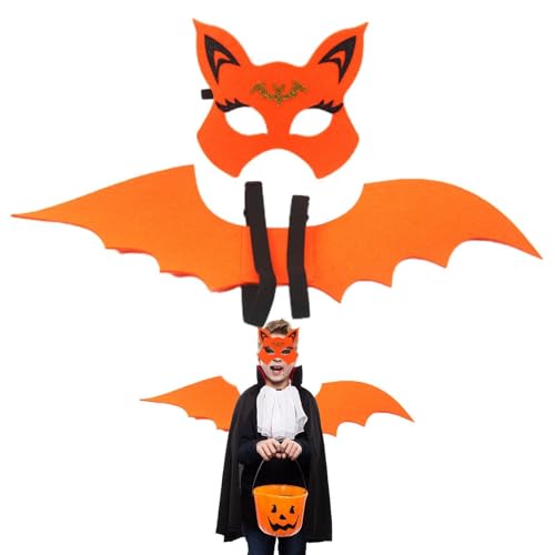 Fledermausflügel für Kinder, Fledermausflügel-Halloween-Kostüm | Süßes Fledermaus-Kostüm-Set, Fledermaus-Maske, Cosplay-Kostüme mit Fledermaus-Augen-Maske | Cosplay Party Kostüme Verstellbarer Riemen von GEBBEM