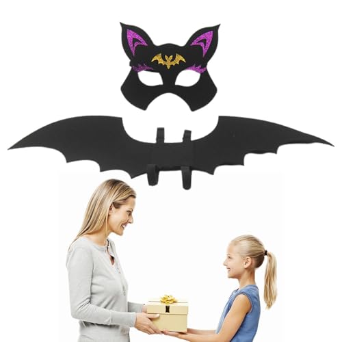 Fledermausflügel für Kleinkinder, Halloween-Fledermausflügel für Kinder | Halloween-Fledermausflügel, niedliche Fledermaus-Maske, Cosplay-Kostüme mit Fledermaus-Augen-Maske,Fledermaus-Kostüm-Zubehör, von GEBBEM