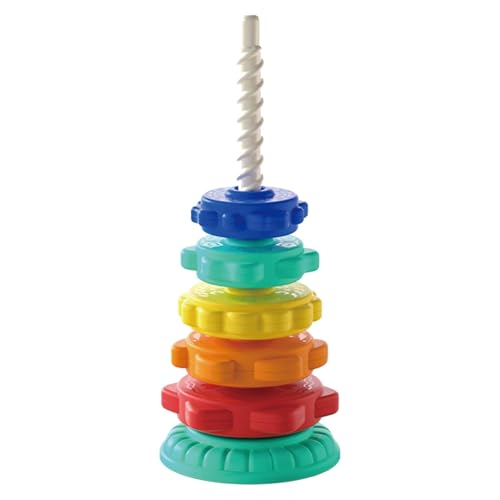 GEBBEM Stacker Toy - Spin Stacking Toy | Regenbogen-Spin-Stack-Turm | Pädagogische Spin-Stapelspielzeuge, Regenbogen-Stapelringe, Kleinkindspielzeug, sensorisches Lernspielzeug für Mädchen und Junge von GEBBEM