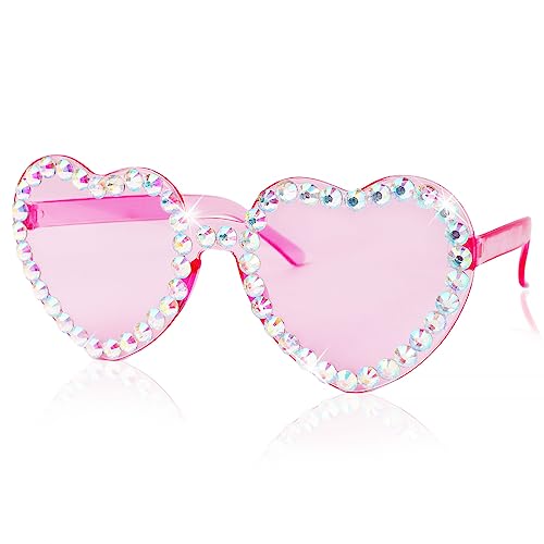 GEBETTER 1 Paar Randlose Herz Brille Hippie Kostüm Zubehör Herzförmige Partybrille Love Brille Transparent zum Fasching Geburtstagsfeier Halloween Party für Erwachsene Jungen und Mädchen von GEBETTER