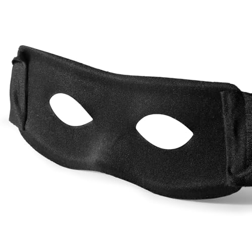 GEBETTER Rittermaske Schwarz Augenmaske für Kinder und Erwachsene Panzerknacker Maske Bandit Einbrecher Stoffbrille für Fasching, Halloween, Karneval Kostümzubehör Mottopartys Accessoire (Schwarz B) von GEBETTER