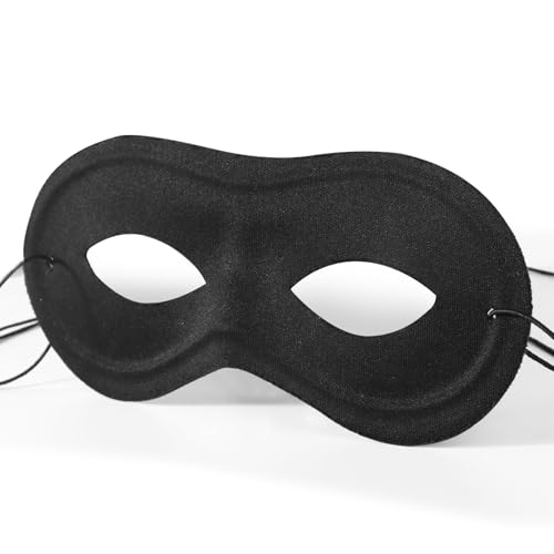 GEBETTER Rittermaske Schwarz Augenmaske für Kinder und Erwachsene Panzerknacker Maske Bandit Einbrecher Stoffbrille für Fasching, Halloween, Karneval Kostümzubehör Mottopartys Accessoire (Schwarz A) von GEBETTER