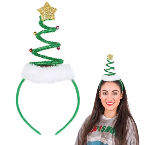 Haarreif Weihnachten Accessoire Weihnachtsbaum Stirnband Kopfbedeckung Erwachsene Kopfschmuck Kinder für Weihnachtskostüm Party weihnachtshaarband weihnachtskopfschmuck weihnachtskostüme (Grün) von GEBETTER