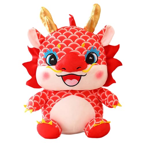 Gefüllter chinesischer Drache, weicher Plüsch-Drachenanhänger, Glücksdrachenplüsch, Neujahrsdrachen-Maskottchen, Neujahrs-Drachen-Maskottchen, Tier-Souvenir, Neujahrs-Souvenir, Puppe d von GEDOX