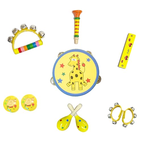 Kinder Instrumente Set Shaker Holz Musikspielzeug Percussionsinstrumente Lernspielzeug Lernspielzeug Musikinstrumente Set Tamburin für Jungen Mädchen Puppen von GEDOX