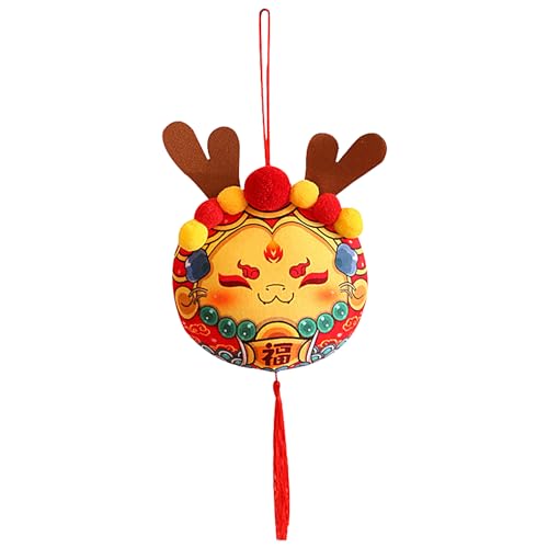 Weicher Drachen-Anhänger, Plüsch-Maskottchen glücklicher Drache, gefüllter chinesischer Drache, Neujahrsdrachen-Maskottchen, Neujahrs-Tier-Souvenirs, weiche Plüschpuppe für Auto von GEDOX