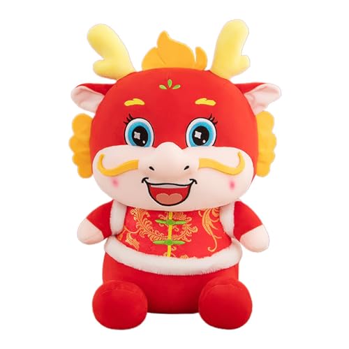 Weicher Drachen-Anhänger, Plüsch-Maskottchen glücklicher Drache, gefüllter chinesischer Drache, Neujahrsdrachen-Maskottchen, Neujahrs-Tier-Souvenirs, weiche Plüschpuppe für Auto von GEDOX