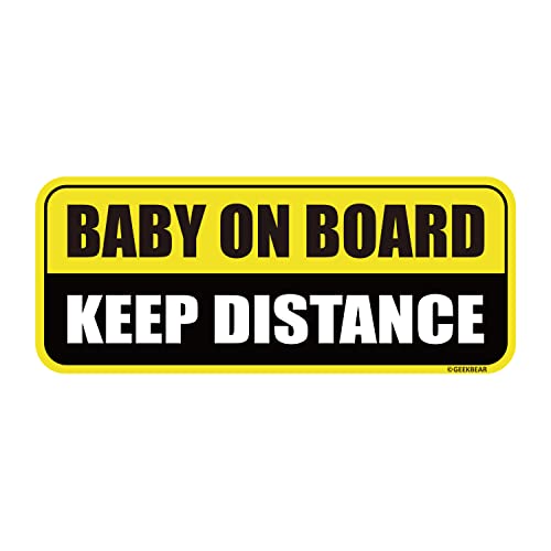 GEEKBEAR Baby on Board Magnet (Yellow/Black) – Baby on Board Aufkleber für Autos – Baby on Board – Keine Aufkleber oder Aufkleber, sondern Magnete – Baby on Board Schild von GEEKBEAR