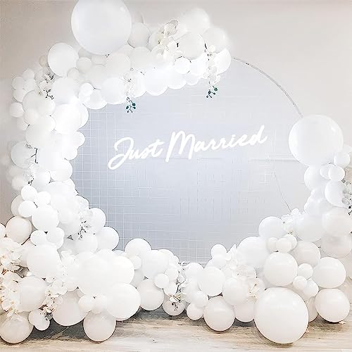 Luftballon Girlande Deko Weiß, Hochzeit Luftballons Weiß Premium 18 Zoll Weiß Helium Ballon Girlande für Geburtstag Deko Hochzeit JGA Deko Taufe deko von GEEKEO