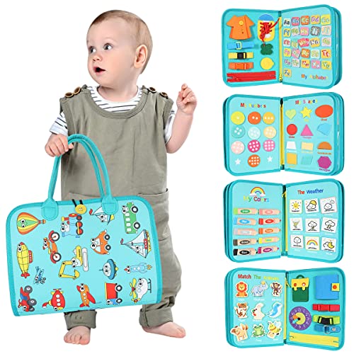 GEERAY Busy Board Montessori Toys for 1 2 3 4 Years,Baby Activity Board for Fine Motor Skills Travel Toys on Car Plane for Boys Girls von GEERAY