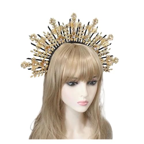 Gothic Lolita Vintage Stirnband Kopfbedeckung Barock Tiara Krone Kopfbedeckung Zubehör Für Halloween-Kostüme, Kopfbedeckungen, Cosplay-Pa(A) von GEJUAN