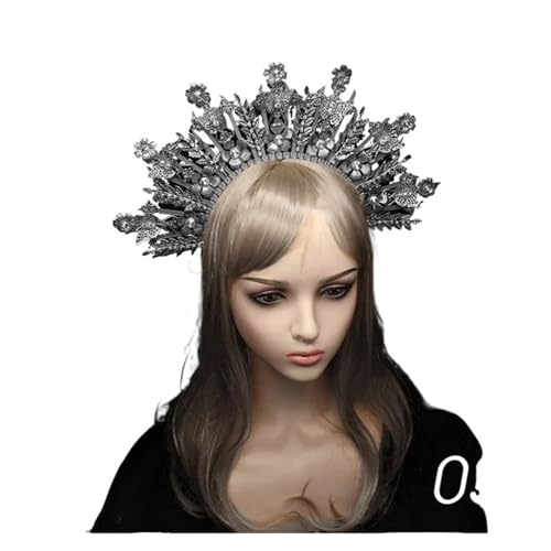 Gothic Lolita Vintage Stirnband Kopfbedeckung Barock Tiara Krone Kopfbedeckung Zubehör Für Halloween-Kostüme, Kopfbedeckungen, Cosplay-Pa(D) von GEJUAN