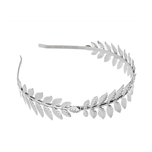 Griechische Göttin Partyschmuck Barock Golden Leaf Crown Braut Kopfbedeckung Halloween Zubehör Für Halloween-Kostüme, Kopfbedeckungen, Cosplay-Pa(Silver) von GEJUAN