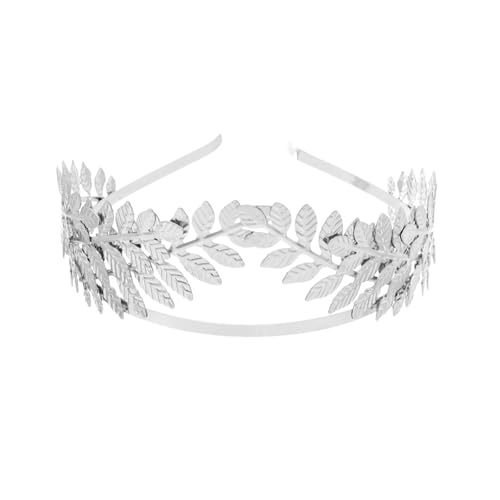 Griechische Göttin Partyschmuck Barock Golden Leaf Crown Braut Kopfbedeckung Halloween Zubehör Für Halloween-Kostüme, Kopfbedeckungen, Cosplay-Pa(Silver-a) von GEJUAN