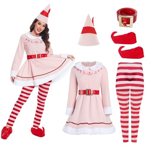 GENEHELF Elfenkostüm-Set für Damen, Erwachsene, Weihnachten, Cosplay, Urlaub, Party, Kostüme (2X-Large) von GENEHELF