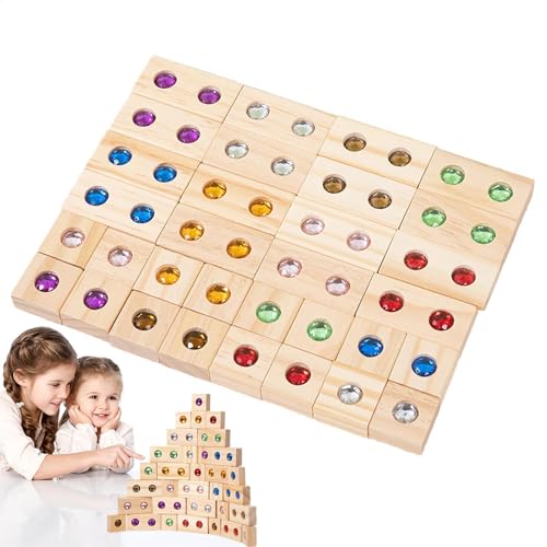 Regenbogen Stapelbares Spielzeug aus Holz – Regenbogen-Stapelblock – Blockier-Set aus Holz für Regenbogenbau – Regenbogen Stapelturm Spiel Blockbau von GENERIC