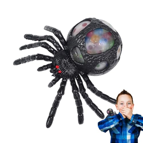 Spider Fidget Spielzeug, Anti-Stress-Spielzeug, Spinne, Halloween, kreatives Tricky-Spielzeug, Spinne zum Zusammendrücken, schwarze Spinne, bunte Perlen, Anti-Stress-Spielzeug für Erwachsene von GENERIC