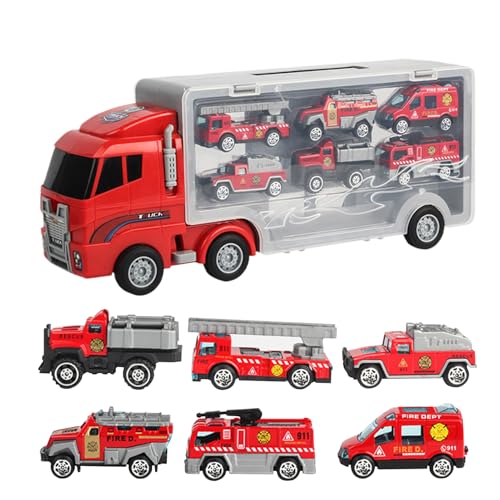 Transportfahrzeug-Spielzeug, Spielzeug-Set für Feuerwehrauto | Kreatives Feuerwehrauto-Spielzeug für Kinder, Transportwagen für Feuerwehr, Ich-LKW von GENERIC